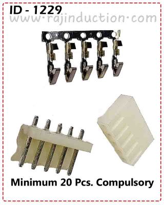 {ID - 1229} 5 Pin Male/Female Connector 20 Pcs. Price = (1 pin 2₹)