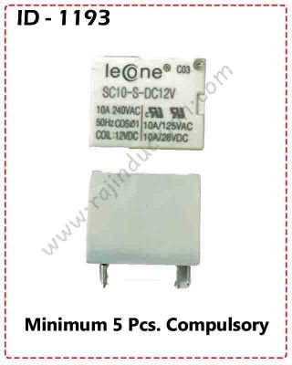 {ID - 1193} 12V/10A. DC Relay 5 Pcs. Price =