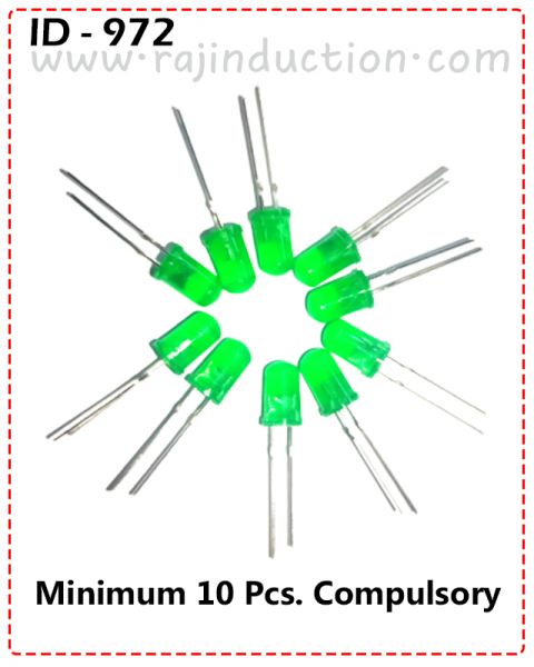 {ID - 972 } 5mm round green 10 Pcs. Price =