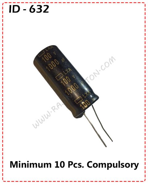 {ID - 632} - 1000uF 100V Capacitor 10 Pcs. Price = 