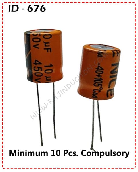 {ID - 676} - Nice 10uf 450V (Size - 10x13 105C) 10 Pcs. Price =