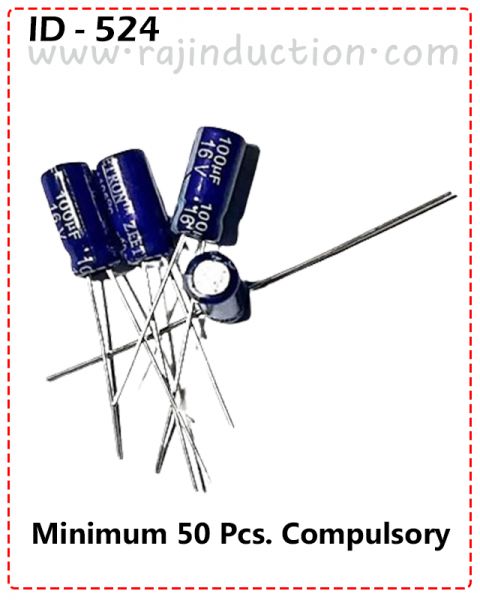 {ID - 524} Capacitor 100uf, 16 Volt 10 Pcs. Price =