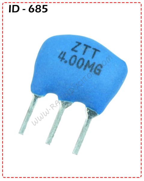 {ID - 685} - 4mhz crystal resonator 3 Pin 1 Pcs. Price =