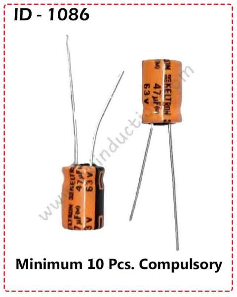 {ID - 1086} 47uf 63 Volt Capisitor 10 Pcs. Price =