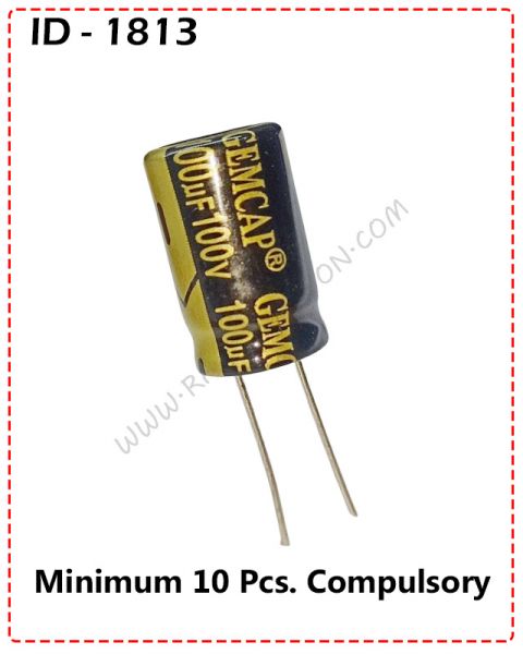 {ID - 1813} 100uf 100Volt Capacitor (New) 10 Pcs. Price =