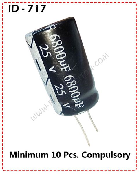 {ID - 717} - 6800uF 25V Capacitor 10 Pcs. Price = 