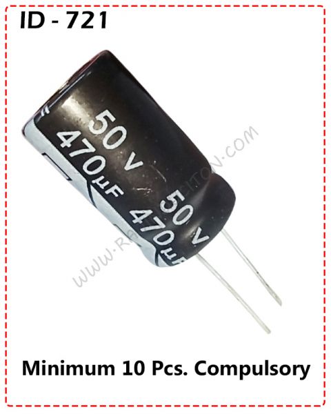 {ID - 721} - 470uF 50V Capacitor 10 Pcs. Price =