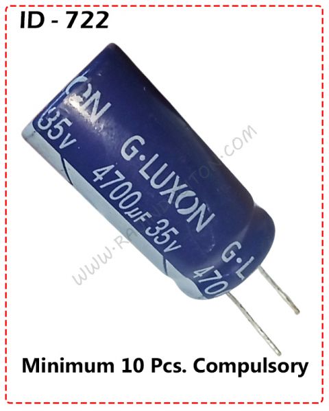 {ID - 722} - 4700uF 35V Capacitor 10 Pcs. Price =