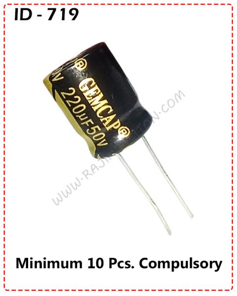 {ID - 719} - 220uF 50V (Size 10x13) 10 Pcs. Price = 