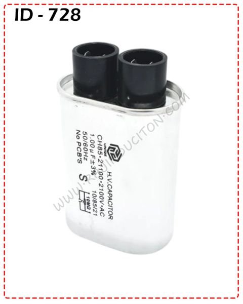 {ID - 728} - High Voltage Aluminum Microwave Oven Capacitor 1MFD 1 Pcs. Price = 