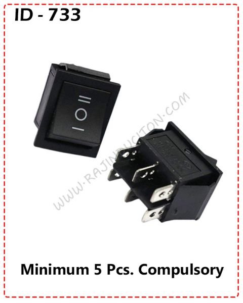 {ID - 733} - 20A 6 Pin Rocker Switch Copper Leg 5 Pcs. Price = 