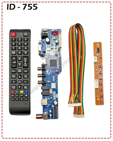 {ID - 755} - Universal Mother Board For LED/LCD TV 1 Pcs. Price = 